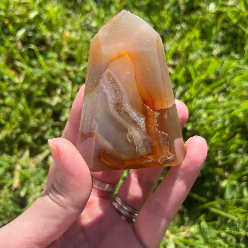 Polished Agate Crystal Point